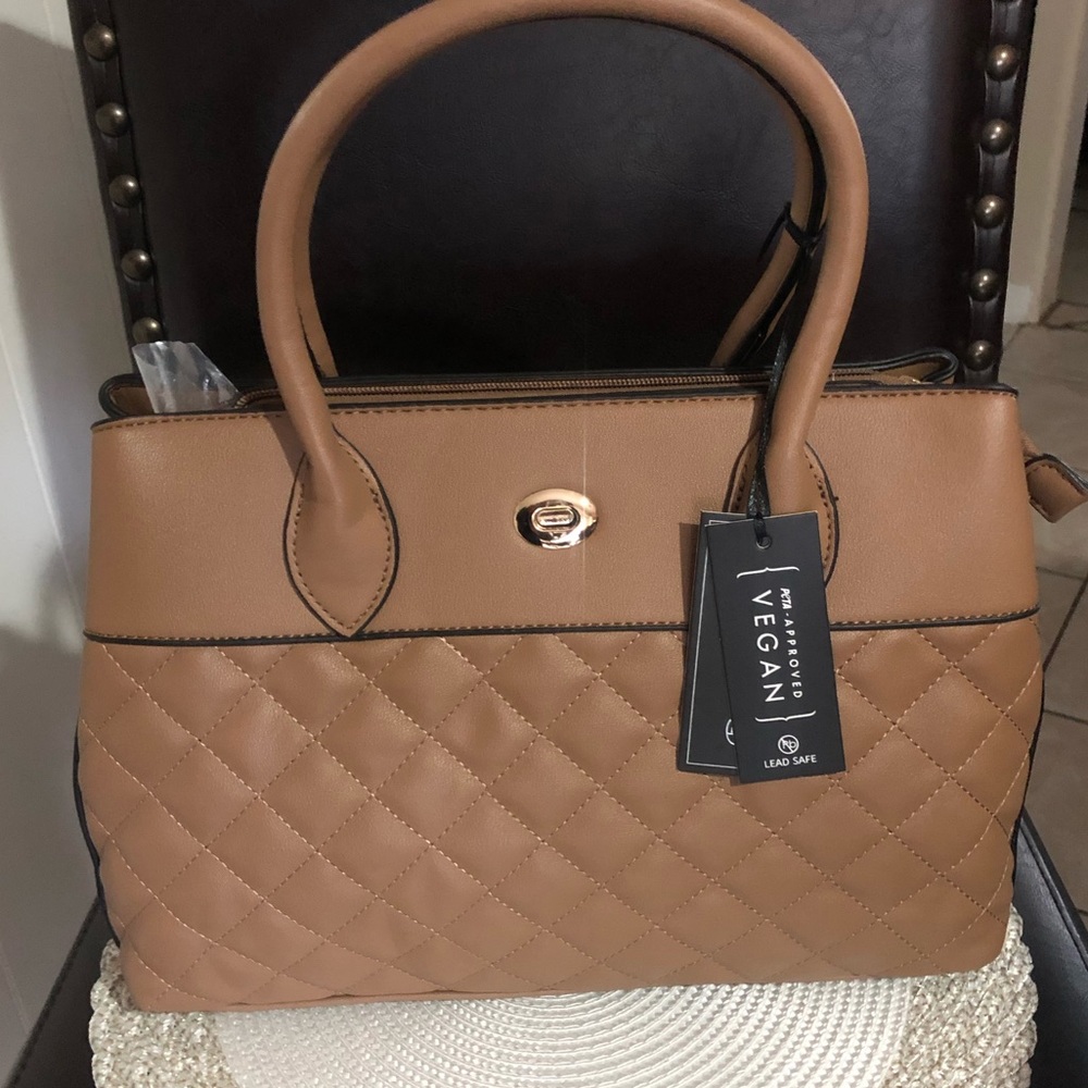 Brown vegan leather purse